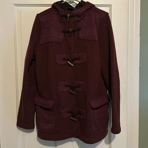 Burgundy toggle close jacket